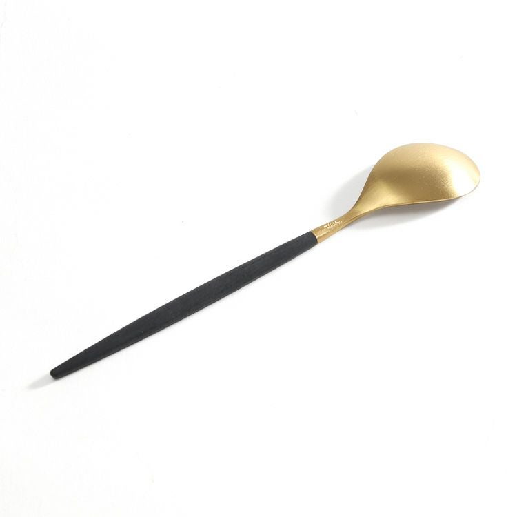 クチポール（Cutipol） ミオ/MIO ブラックマットゴールド デザートスプーン [ネコポス対応可(18点まで)]
