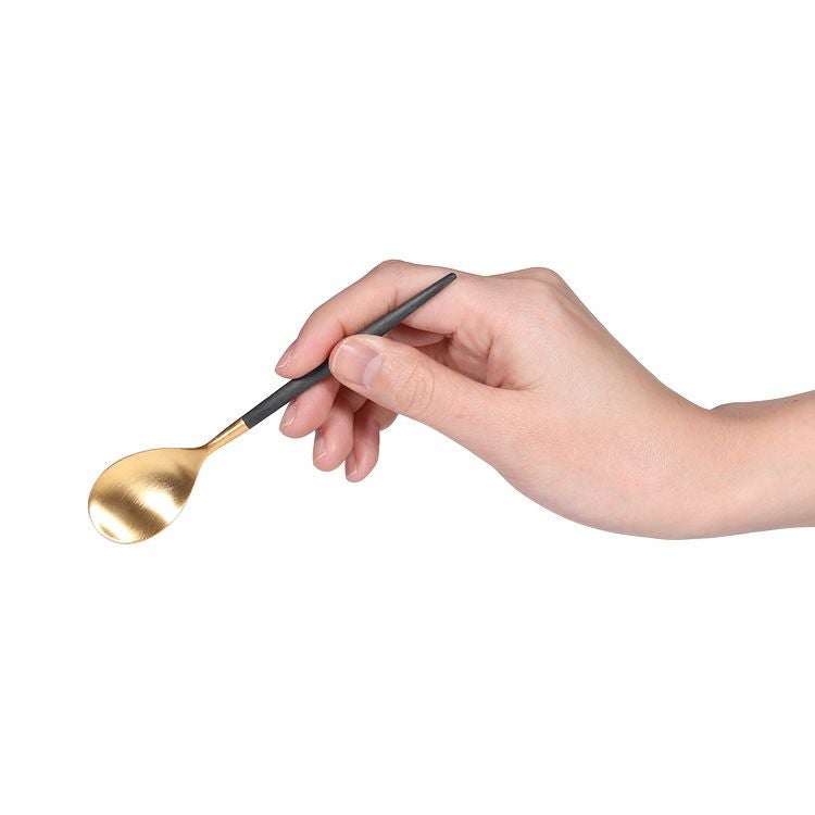 クチポール（Cutipol） ミオ/MIO ブラックマットゴールド コーヒー/ティースプーン [ネコポス対応可(18点まで)]