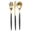 クチポール（Cutipol） ミオ/MIO ブラックマットゴールド ディナー3点セット [ネコポス対応可(6セットのみ)]