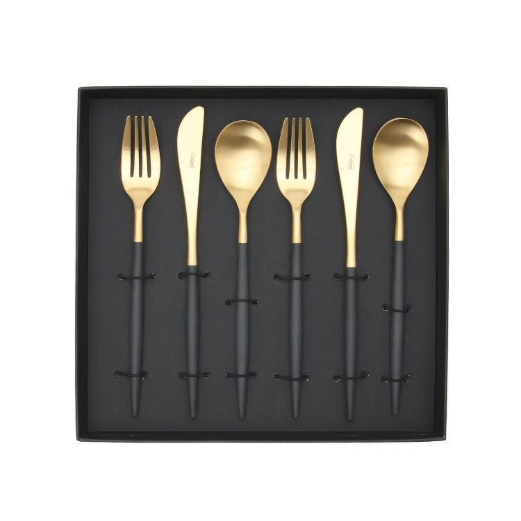 クチポール（Cutipol） ミオ/MIO ブラックマットゴールド ディナー6点セット 化粧箱付