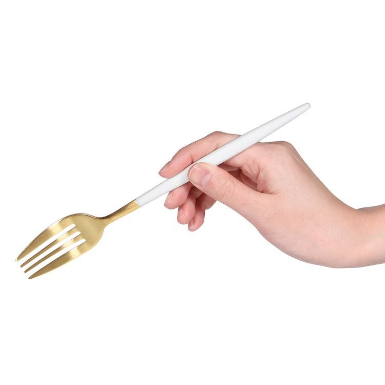 クチポール（Cutipol） ミオ/MIO ホワイトマットゴールド ディナーフォーク [ネコポス対応可(18点まで)]