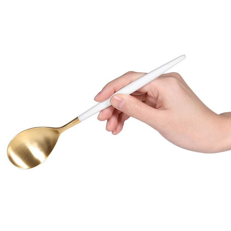 クチポール（Cutipol） ミオ/MIO ホワイトマットゴールド ディナースプーン [ネコポス対応可(18点まで)]