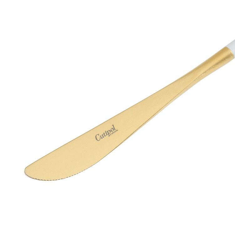 クチポール（Cutipol） ミオ/MIO ホワイトマットゴールド デザートナイフ [ネコポス対応可(18点まで)]
