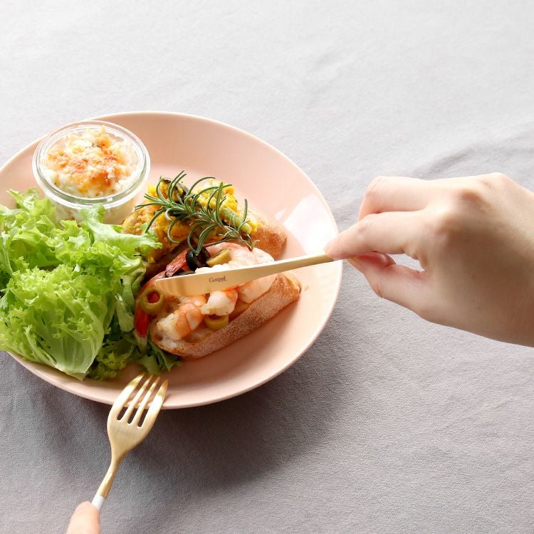 クチポール（Cutipol） ミオ/MIO ホワイトマットゴールド デザートナイフ [ネコポス対応可(18点まで)]