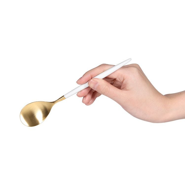 クチポール（Cutipol） ミオ/MIO ホワイトマットゴールド デザートスプーン [ネコポス対応可(18点まで)]