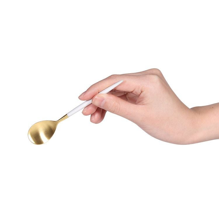 クチポール（Cutipol） ミオ/MIO ホワイトマットゴールド コーヒー/ティースプーン [ネコポス対応可(18点まで)]