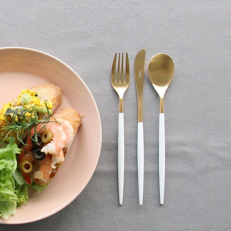 クチポール（Cutipol） ミオ/MIO ホワイトマットゴールド デザート3点セット [ネコポス対応可(6セットのみ)]