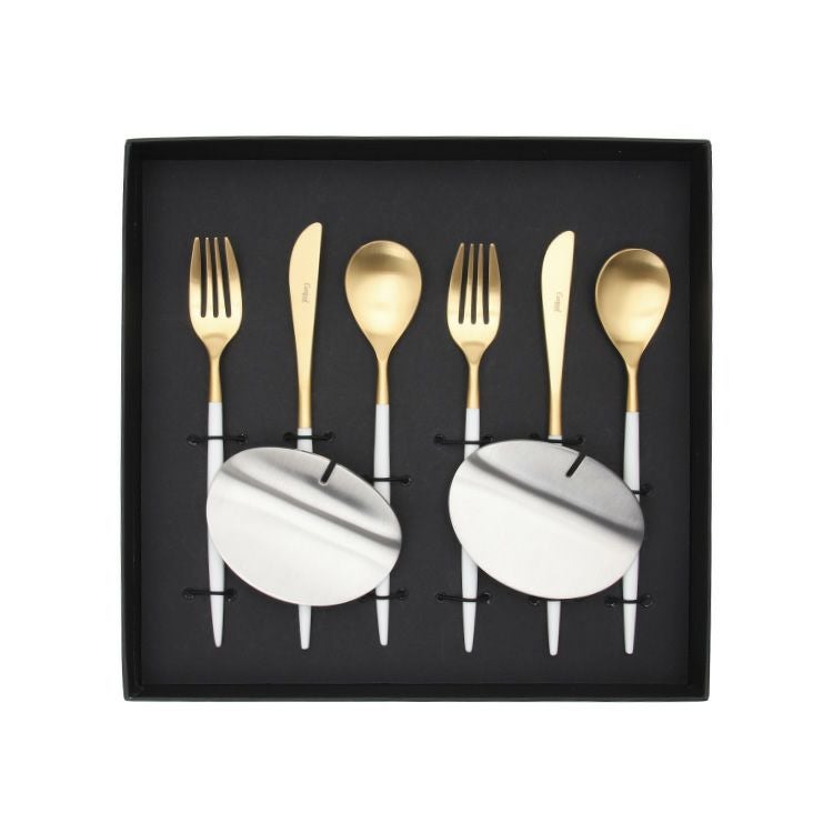 クチポール（Cutipol） ミオ/MIO ホワイトマットゴールド デザート8点セット 化粧箱付