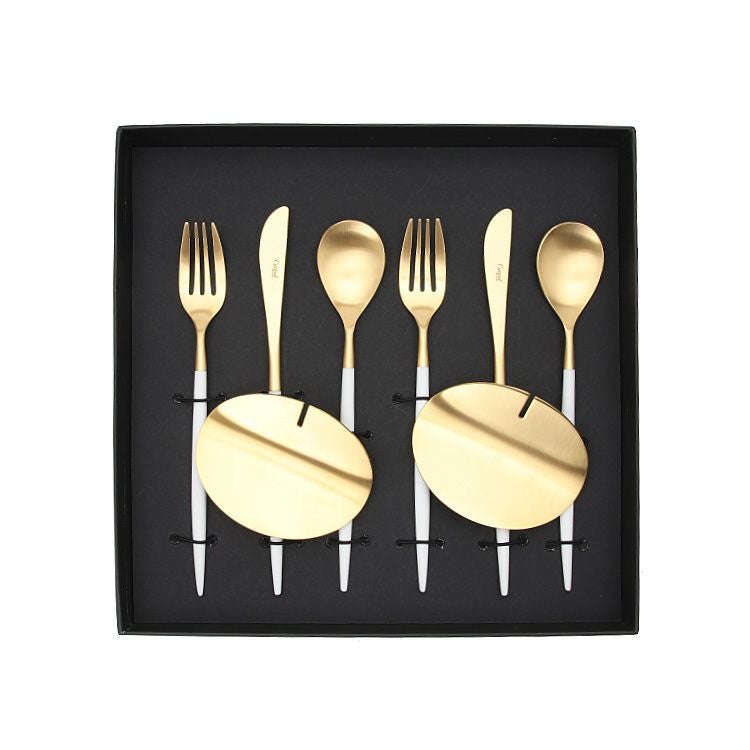 クチポール（Cutipol） ミオ/MIO ホワイトマットゴールド デザート8点セット 化粧箱付