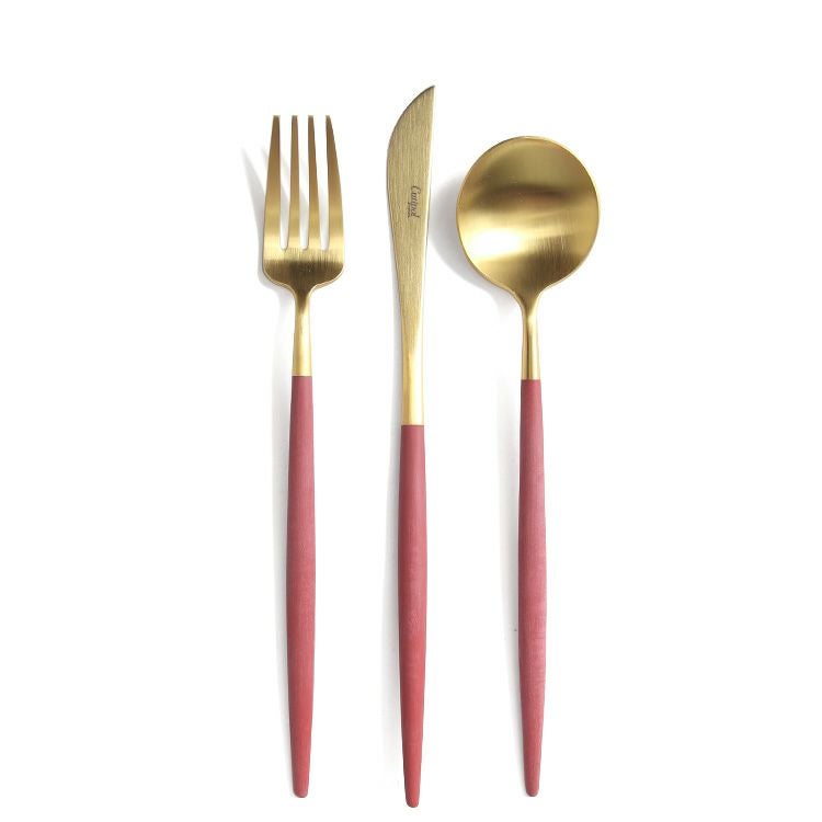 クチポール（Cutipol） ゴア/GOA レッドマットゴールド デザート3点セット [ネコポス対応可(6セットまで)]