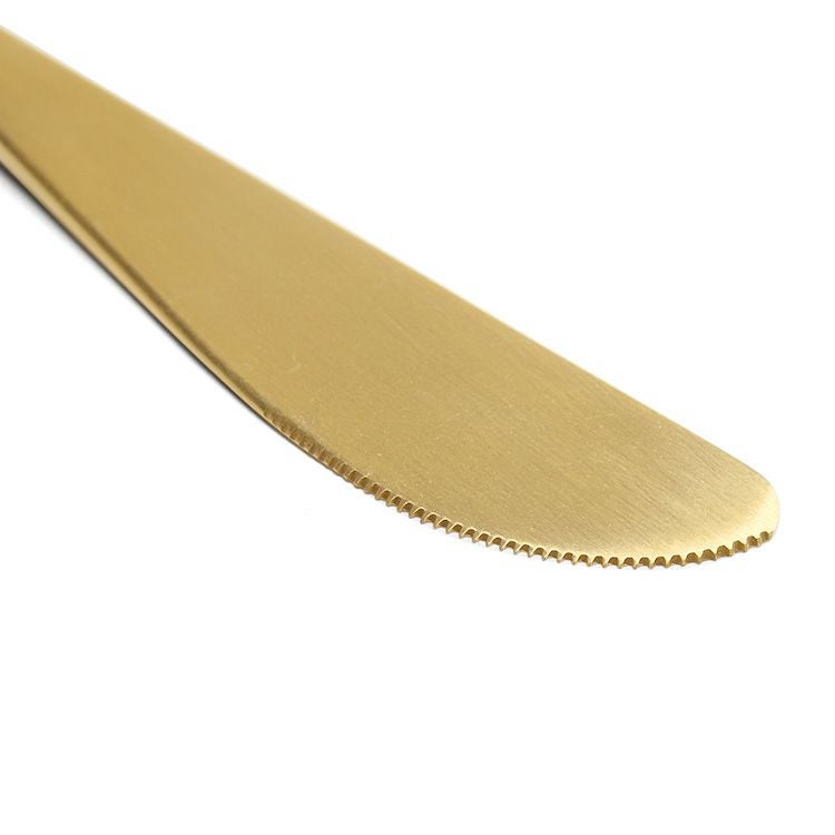 クチポール（Cutipol） ナウ/NAU ホワイトマットゴールド ディナーナイフ/テーブルナイフ [ネコポス対応可(18点まで)]