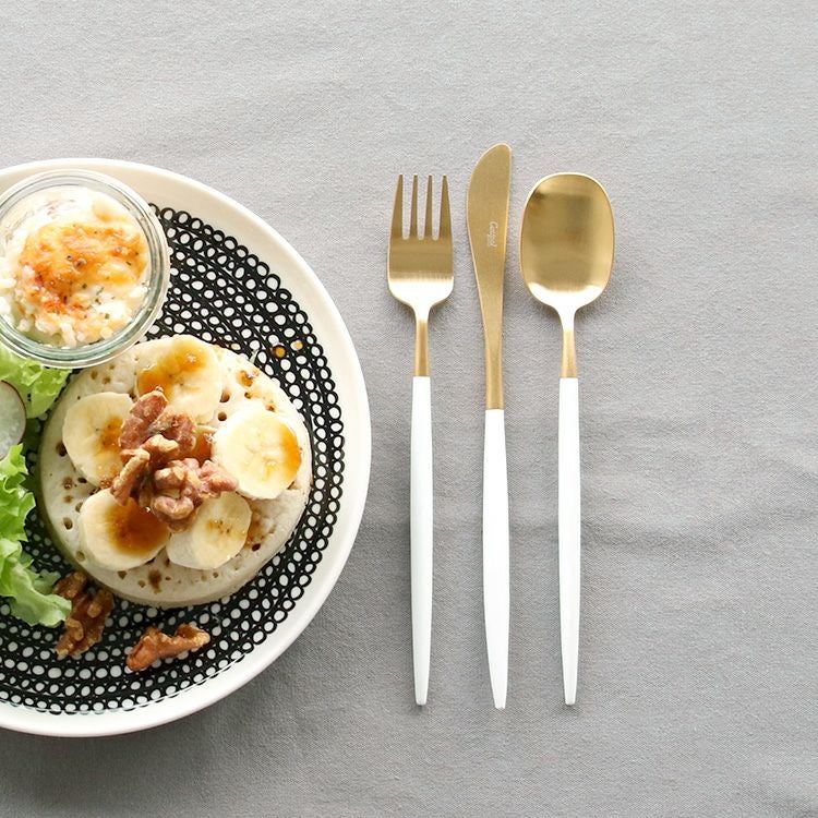 クチポール（Cutipol） ナウ/NAU ホワイトマットゴールド デザート3点セット [ネコポス対応可(6セットまで)]