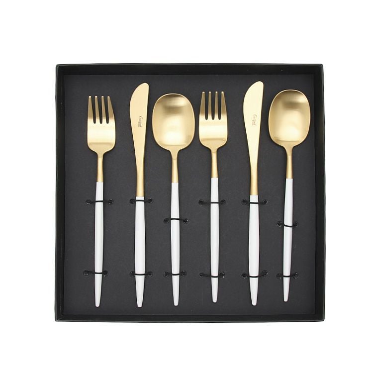 クチポール（Cutipol） ナウ/NAU ホワイトマットゴールド ディナー6点セット 化粧箱付