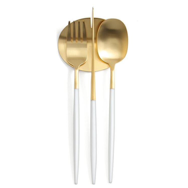 クチポール（Cutipol） ナウ/NAU ホワイトマットゴールド ディナー8点セット 化粧箱付