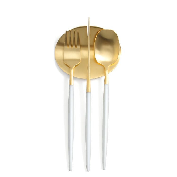 クチポール（Cutipol） ナウ/NAU ホワイトマットゴールド デザート8点セット 化粧箱付