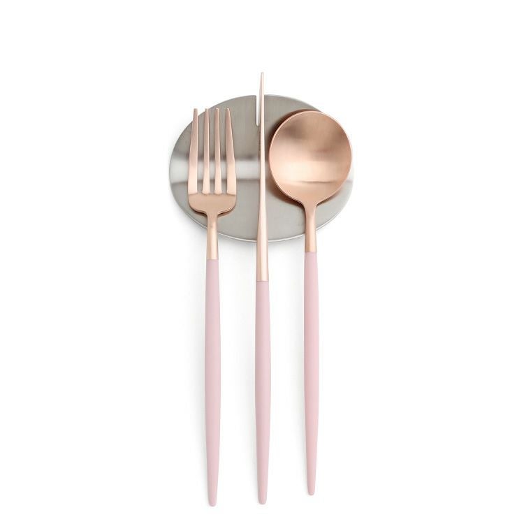 クチポール（Cutipol） ゴア/GOA ピンクマットローズゴールド デザート3点＆カトラリーレスト1点