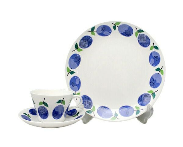 グスタフスベリ（Gustavsberg） プルーヌス/Prunus コーヒーカップ＆ソーサー + プレート 22cm 【復刻版】