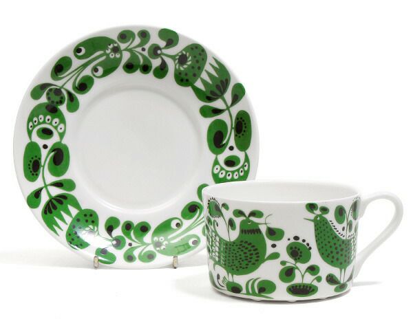 グスタフスベリ（Gustavsberg） チュールチュール/Turtur ティーカップ＆ソーサー + プレート 18cm 【復刻版】