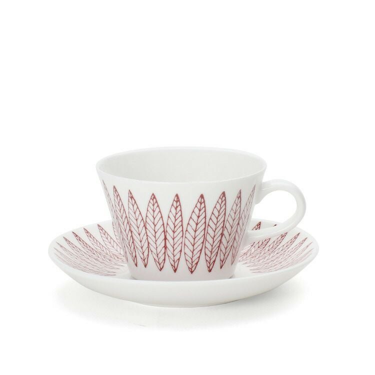 グスタフスベリ（Gustavsberg） サリックス/Salix レッド コーヒーカップ＆ソーサー + プレート 22cm 【復刻版】
