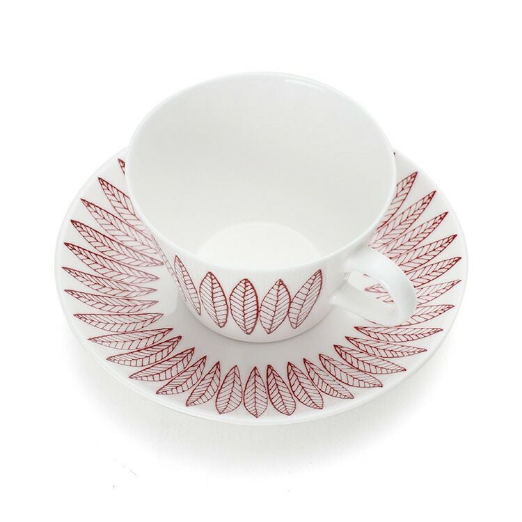 グスタフスベリ（Gustavsberg） サリックス/Salix レッド コーヒーカップ＆ソーサー + プレート 22cm 【復刻版】