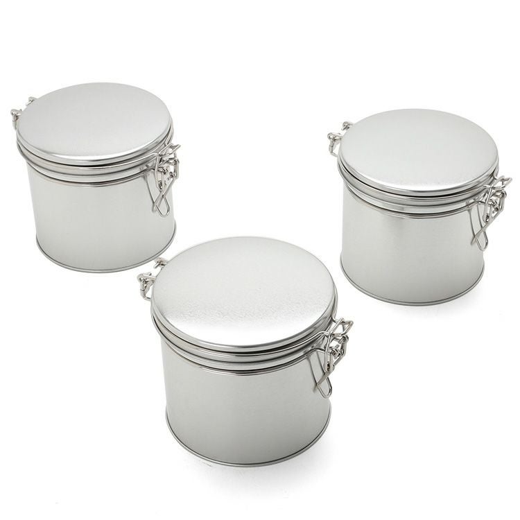 サイドバイサイド（SIDE BY SIDE） シルバー ブリキのお茶缶 3点セット