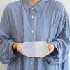 白山陶器 重ね縞 反角中皿 16.5cm ホワイト/ブルー