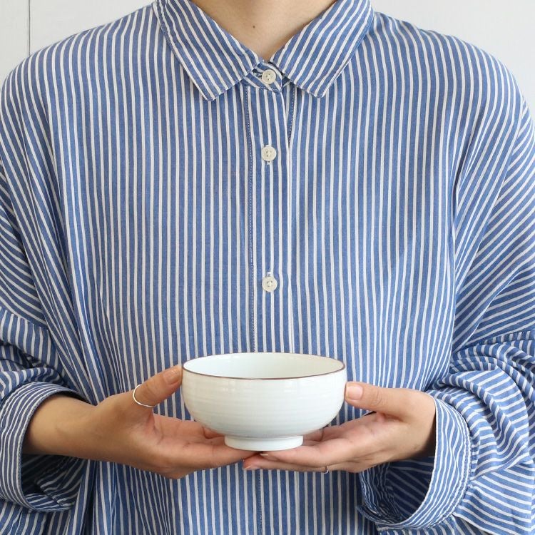 白山陶器 白磁千段 汁碗 12cm