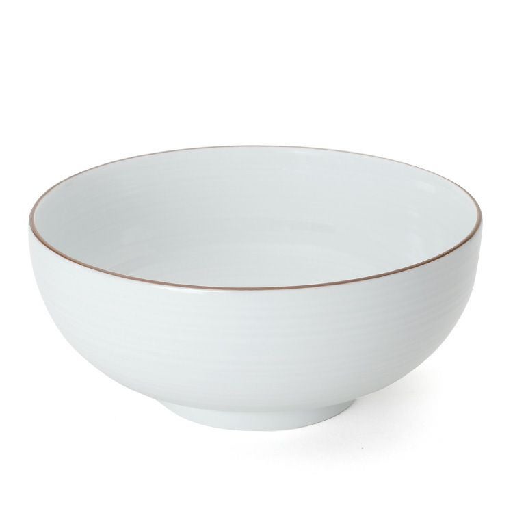 白山陶器 白磁千段 6寸浅めん丼 18.5cm