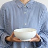 白山陶器 白磁千段 6寸浅めん丼 18.5cm