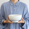 白山陶器 白磁千段 6寸深めん丼 18.5cm