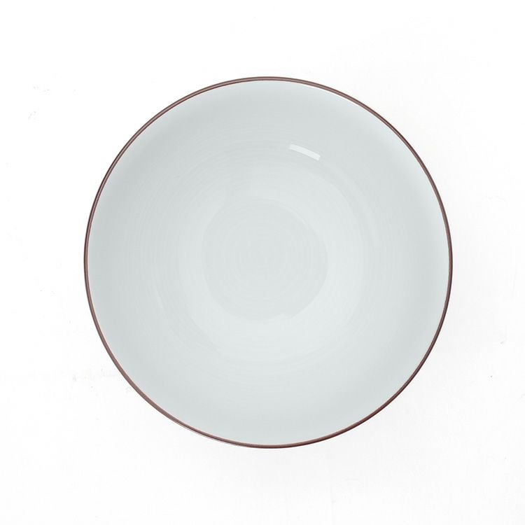 白山陶器 白磁千段 5寸深めん丼 16cm