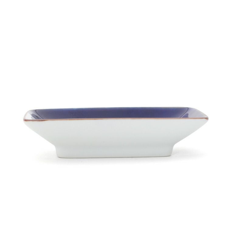 白山陶器 ねじり梅 角チョク 10.5cm 青