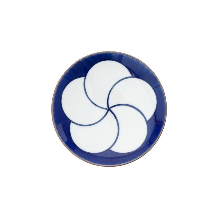 白山陶器 ねじり梅 3寸和皿 10.5cm 青