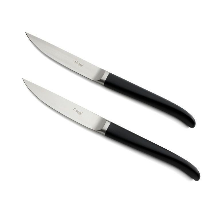 クチポール（Cutipol） リブ/RIB ブラック ステーキナイフ 2点セット 化粧箱付