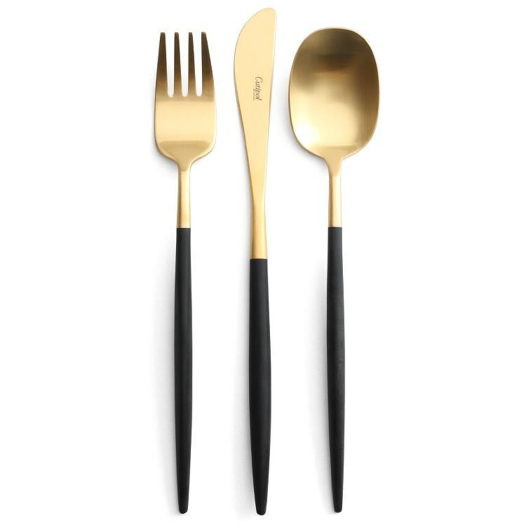 クチポール（Cutipol） ナウ/NAU ブラックマットゴールド ディナー3点セット