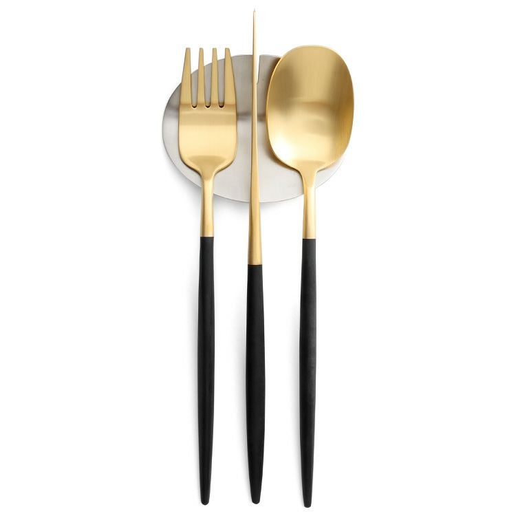 クチポール（Cutipol） ナウ/NAU ブラックマットゴールド ディナー8点セット 化粧箱付