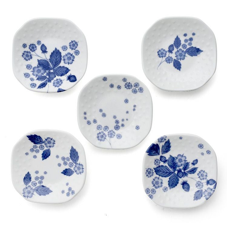 ウェッジウッド　5枚 ウェッジウッド（WEDGWOOD） ストロベリー ブルーム インディゴ ソイ