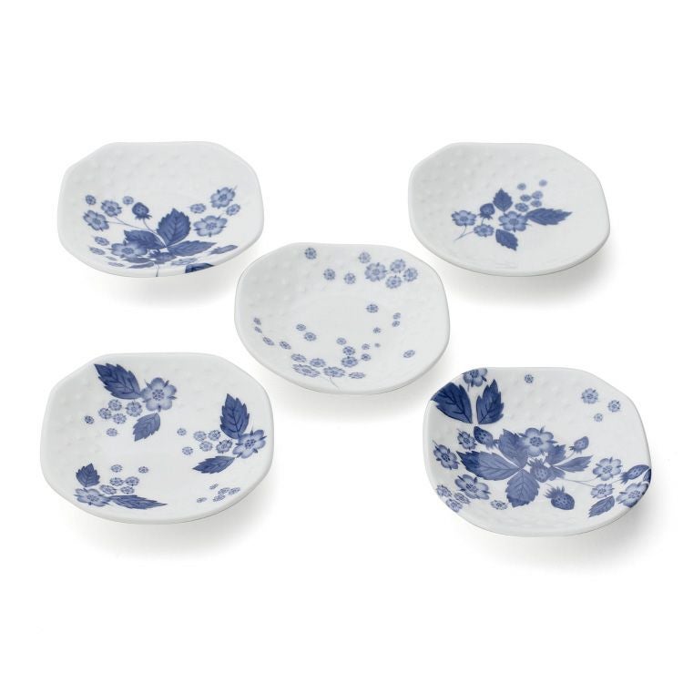 ウェッジウッド（WEDGWOOD） ストロベリー ブルーム インディゴ ソイディッシュ 5枚セット 9cm