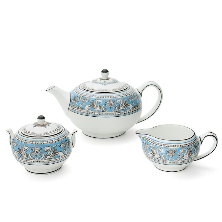 ウェッジウッド（WEDGWOOD） フロレンティーンターコイズ/Florentine Turquoise ティーポット+ シュガーボックス+ クリーマー