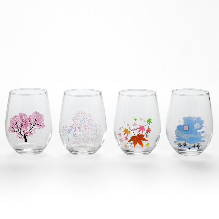 丸モ高木陶器 クリア 冷感 フリーグラス 4点セット