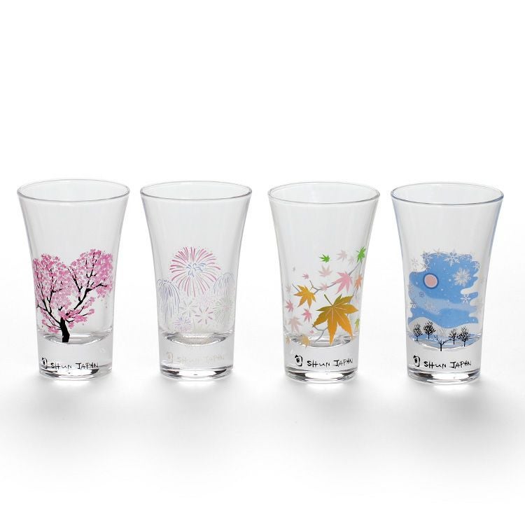 丸モ高木陶器 クリア 冷感 グラス天開 4点セット