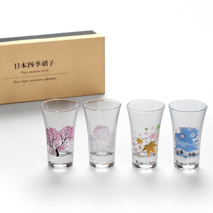 丸モ高木陶器 クリア 冷感 グラス天開 4点セット