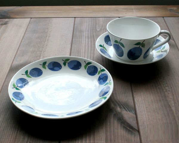 グスタフスベリ（Gustavsberg） スピサ・リブ/Spisa Ribb ティーカップ＆ソーサー + プレート 18cm