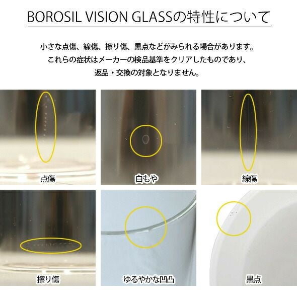 ボロシル（BOROSIL） ヴィジョングラス/VISION GLASS グラスリド（蓋）付 SS