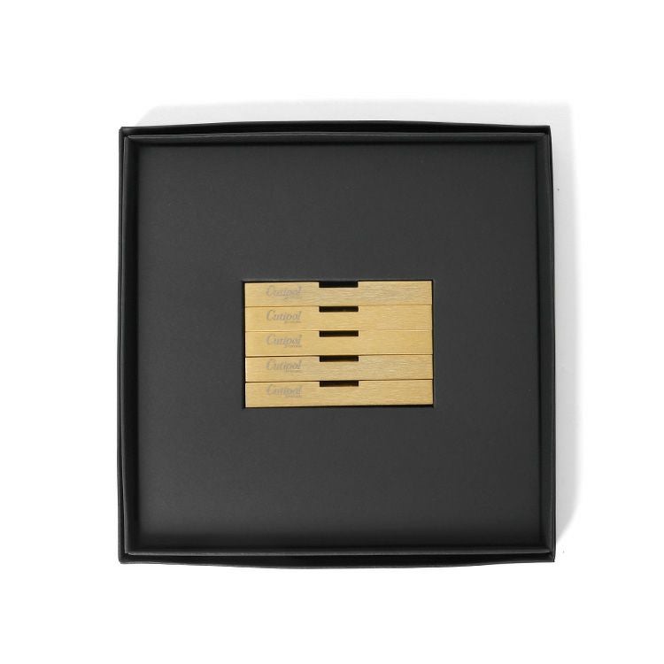 クチポール（Cutipol） マットゴールド 箸置き（ロゴ入り） 箱付 5点セット 【ラッピング無料/送料無料】
