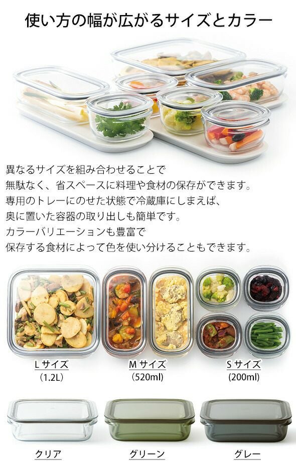 ライクイット（like-it） 調理ができる保存容器 S（3個組）＆トレーM