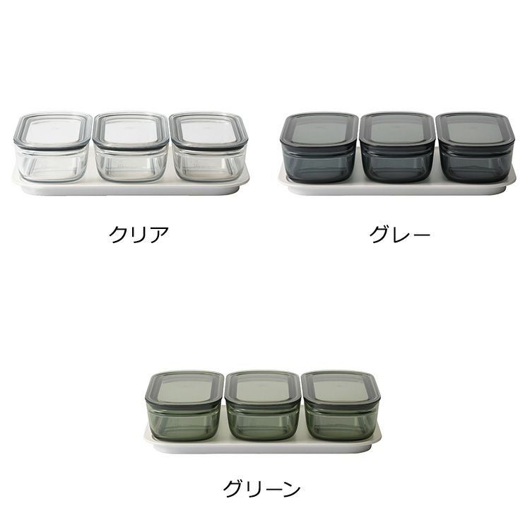 ライクイット（like-it） 調理ができる保存容器 M（3個組）＆トレーL
