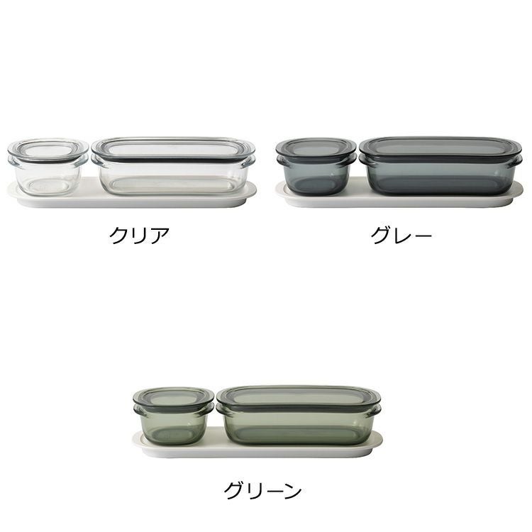 ライクイット（like-it） 調理ができる保存容器 S（1個）＆M（1個）＆トレーM