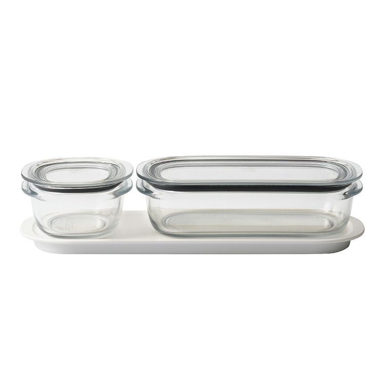 ライクイット（like-it） 調理ができる保存容器 S（1個）＆M（1個）＆トレーM