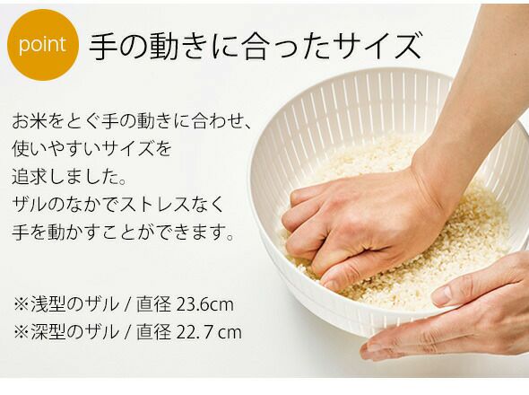 ライクイット（like-it） 米とぎにも使えるザルとボウル 浅型
